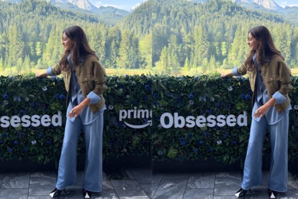 Ananya Panday wears a Chanel tweed jacket and powder-blue outfit at Prime Video's Obsessed retreat in Germany