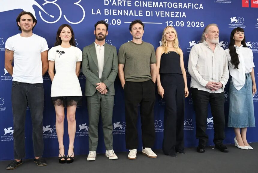 Hunterfly 026 09 09 110320 Casey Affleck and son Indiana at the Venice Film Festival premiere of Company
