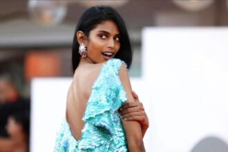 Bhavitha Mandava wears a shimmering Chanel gown at the Venice Film Festival