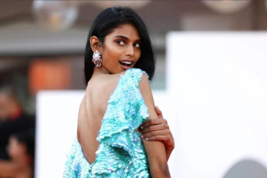 Bhavitha Mandava wears a shimmering Chanel gown at the Venice Film Festival
