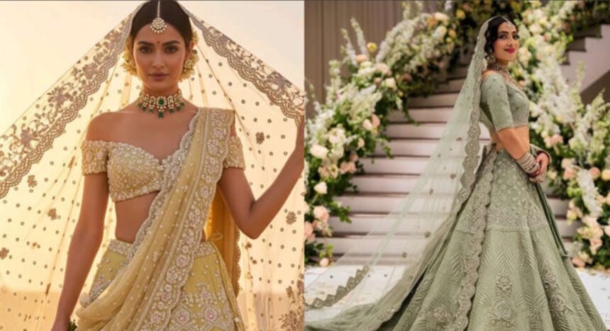 Hunterfly 026 09 10 140716 Woman wearing an elegant pastel lehenga at a daytime Indian wedding