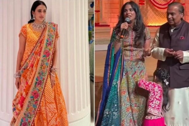 Hunterfly 026 09 15 143358 Isha Ambani and Shloka Mehta in festive ethnic outfits at Antilia Ganesh Chaturthi celebrations