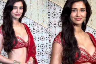 Hunterfly 026 09 15 200245 Disha Patani in a red lehenga at the Ambani Ganpati celebrations