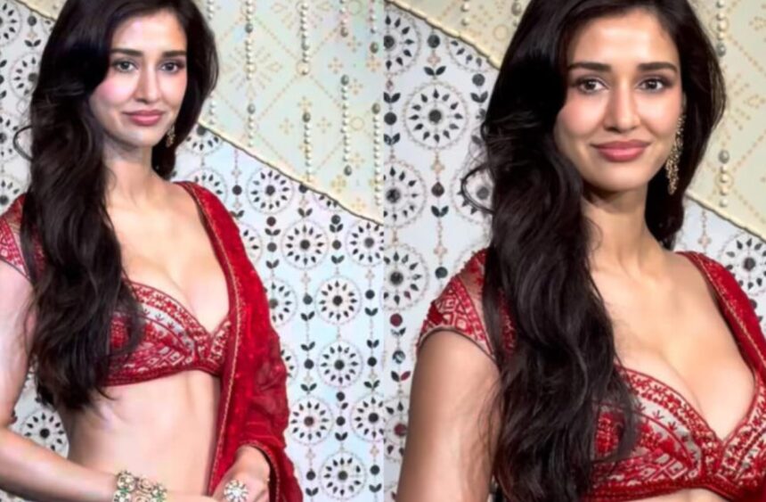 Hunterfly 026 09 15 200245 Disha Patani in a red lehenga at the Ambani Ganpati celebrations