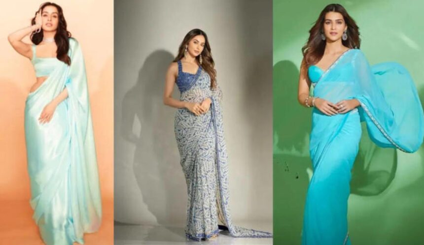 Chiffon saree carefully folded with protective tissue for long-term storage