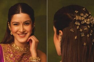Hunterfly 026 09 18 231204 Shanaya Kapoor wearing ghungroo hair accessories during festive celebrations