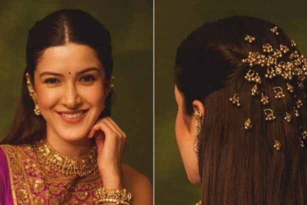 Hunterfly 026 09 18 231204 Shanaya Kapoor wearing ghungroo hair accessories during festive celebrations