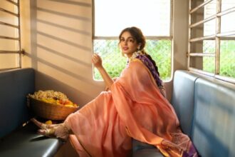 Huma Qureshi Freefall saree collection with Dressfolk
