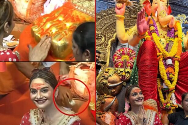 Madhoo Shah visits Lalbaugcha Raja during Ganeshotsav