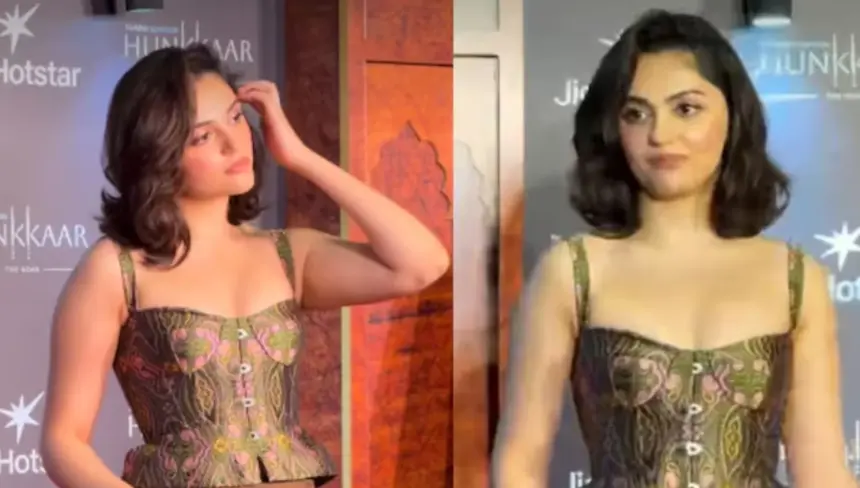 Hunterfly 026 09 25 131511 Aneet Padda in a chic corset top and brown trousers at the Hunkkaar premiere