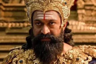 Yash as Ravana and Namit Malhotra at a Ramayana event
