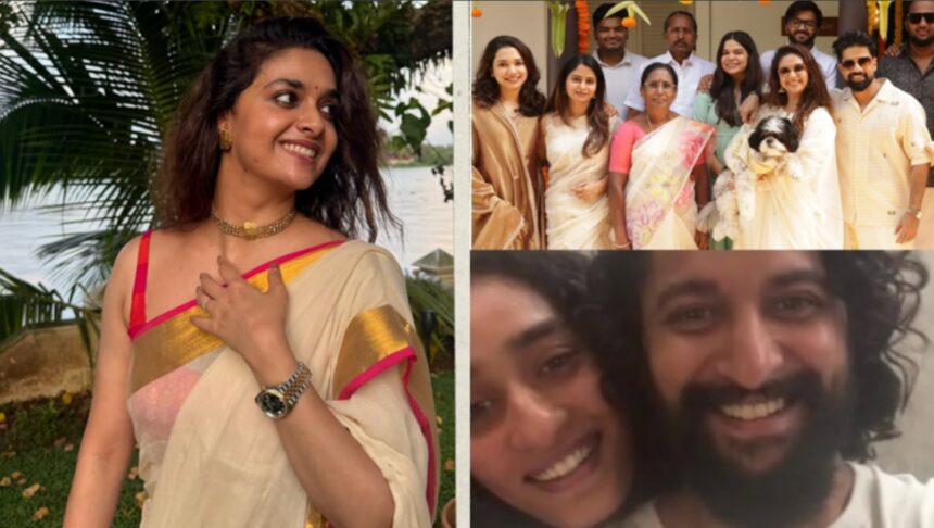 Hunterfly 2026 09 01 160311 Keerthy Suresh celebrates Onam with husband Antony Thattil, family and friends