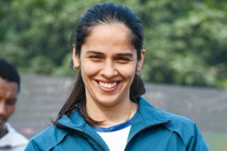 Saina Nehwal during a fitness workout inspired by her 29-day plank challenge