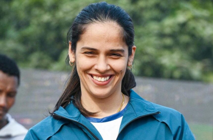 Saina Nehwal during a fitness workout inspired by her 29-day plank challenge