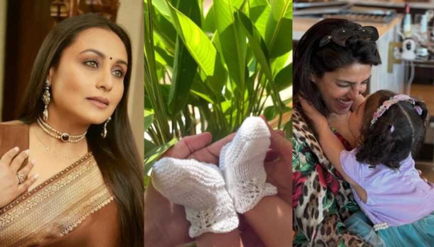 Bollywood mothers Rani Mukerji Deepika Padukone and Priyanka Chopra Jonas wearing personalised jewellery inspired by their children