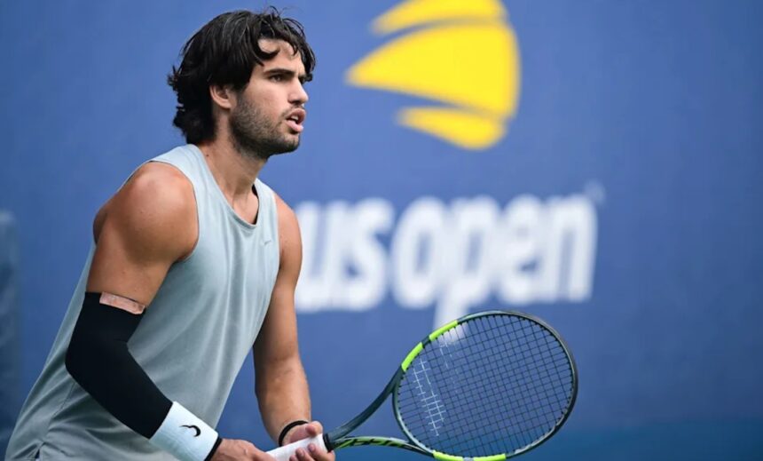 Carlos Alcaraz during his US Open campaign amid dating rumours involving Claudia Canals