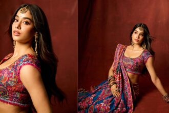 Janhvi Kapoor in a Patan Patola saree at the Ambani Ganpati celebrations