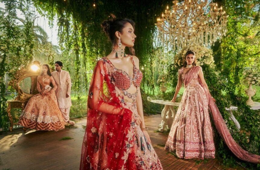 Hunterfly 2026 09 20 090144 : Jigar and Nikita Chardi Kala bridal couture collection featuring peacock motifs