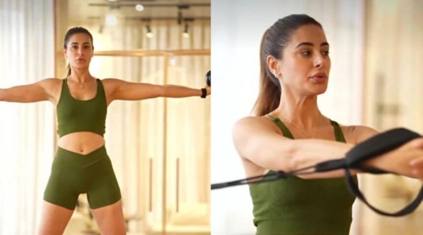 Hunterfly 2026 09 21 182537 Nargis Fakhri during a Pilates reformer workout