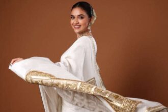 Keerthy Suresh in an elegant white saree
