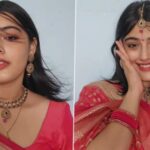 Shubhra Jha in saree after viral transition Instagram reel