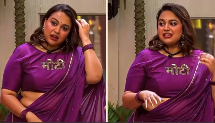 Swara Bhasker wears a purple saree with a ‘Moti’ blouse at the Rise and Fall Season 2 premiere