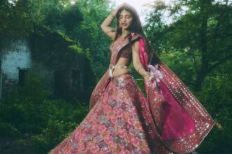 Sreeleela wears a striking pink lehenga in a glamorous ethnic fashion look