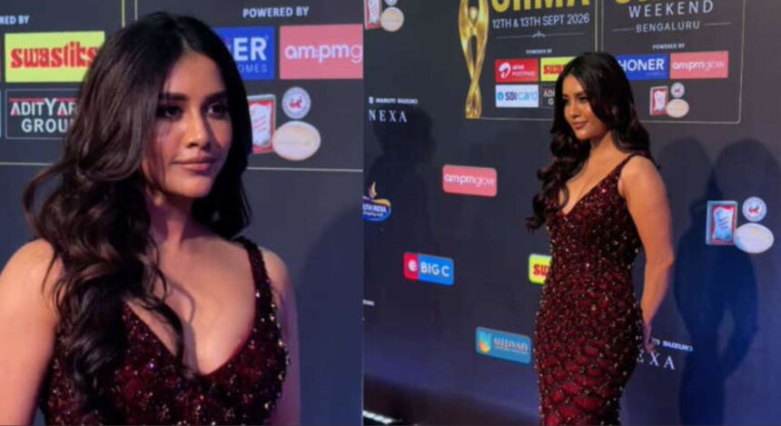 Hunterfly 26 09 14 133849 Nabha Natesh at the SIIMA 2026 red carpet in Bengaluru
