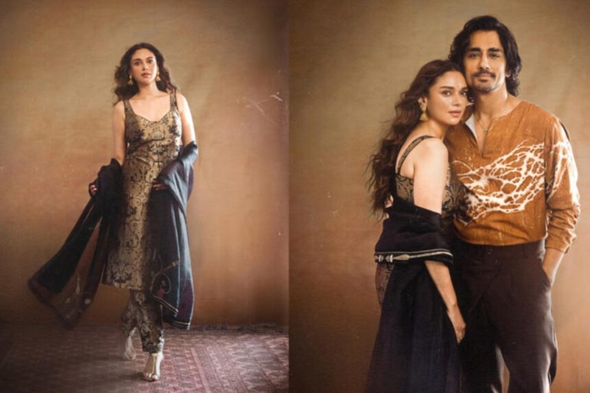 Aditi Rao Hydari and Siddharth in earthy-toned outfits at Lust Stories 3 promotions