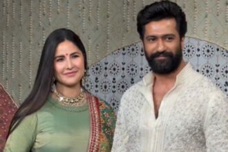 Katrina Kaif in a mint-green Anarkali at the Ambani Ganpati celebration