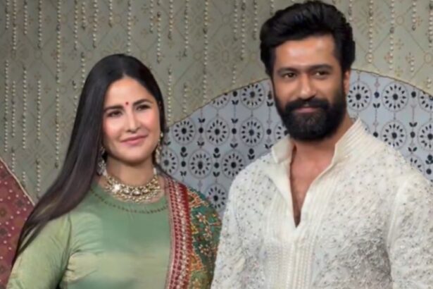 Katrina Kaif in a mint-green Anarkali at the Ambani Ganpati celebration