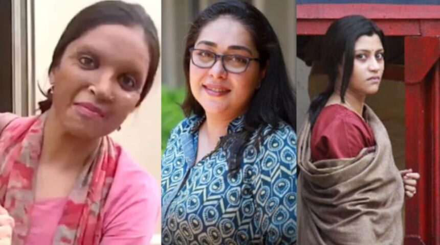 Meghna Gulzar with Deepika Padukone and Konkona Sen Sharma