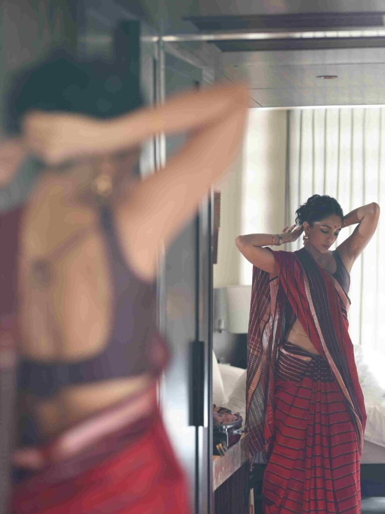 Sobhita Dhulipala Stuns in Red Khadi Saree