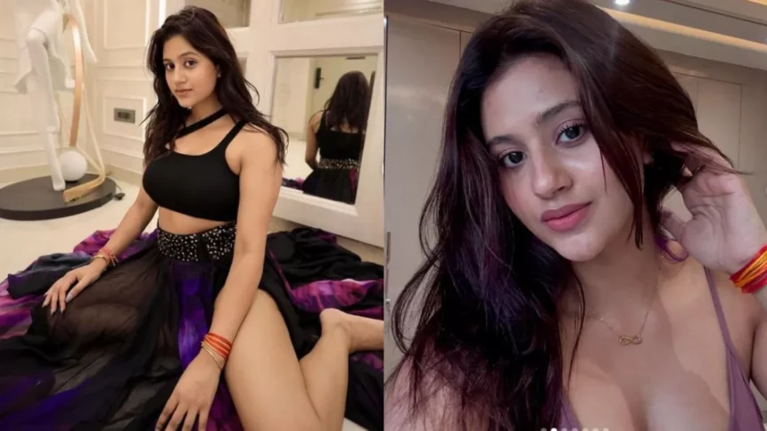 Anjali Arora in an entertainment news report about a viral video controversy