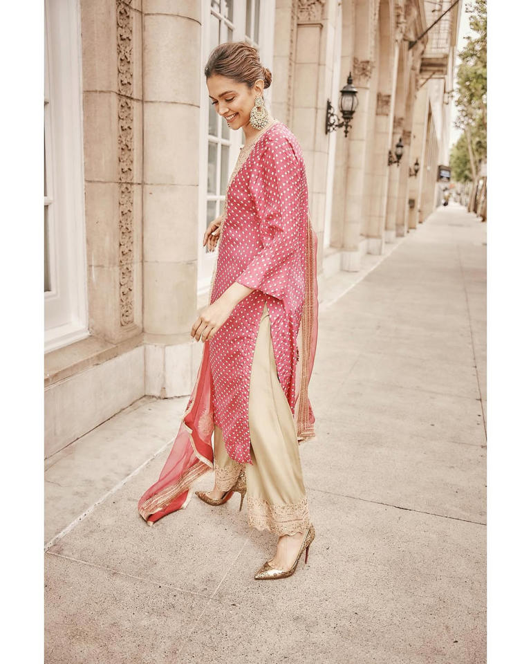 Deepika Padukone Brings Playful Elegance in Pink and Ivory