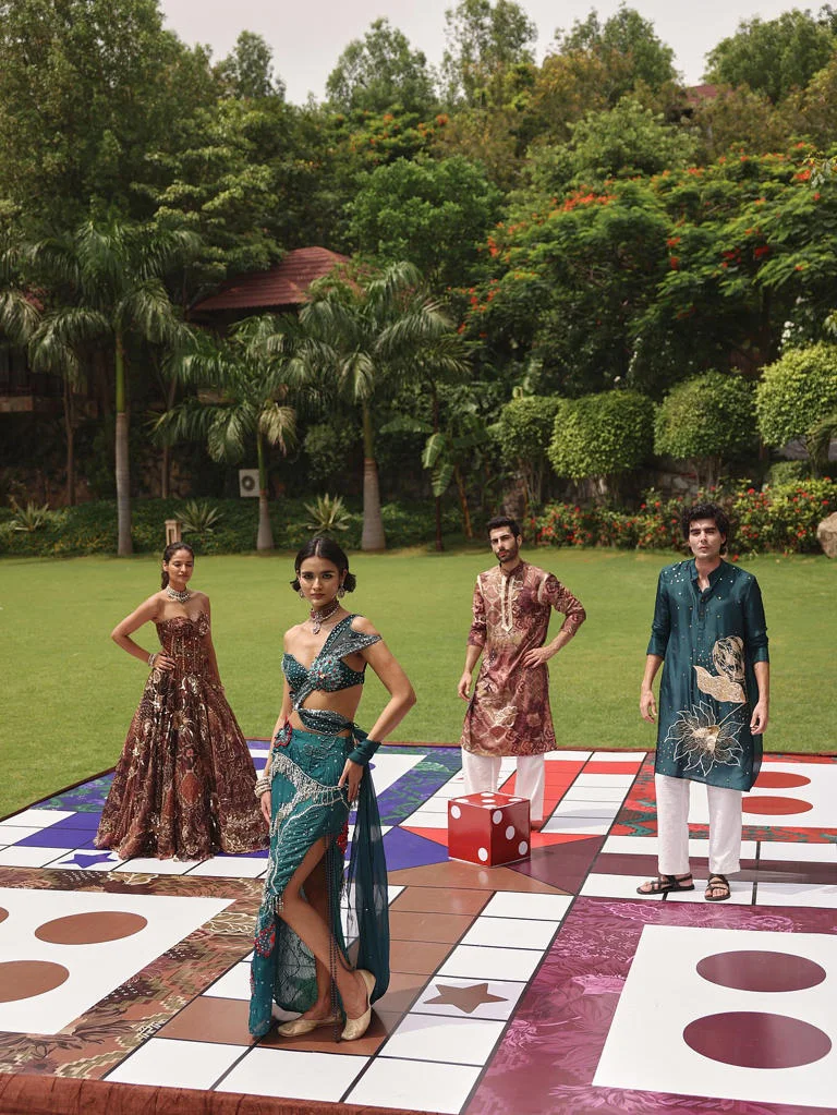 Hunterfly From statement lehengas to corsets and modern drapes Rishi Vibhuti decode the 2026–27 b The Designers' Unique Perspective as Doctors-Turned-Designers