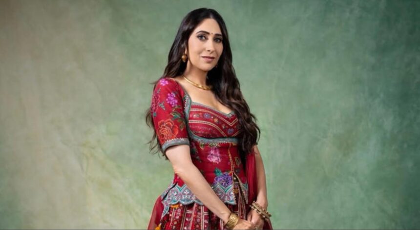 Karisma Kapoor’s Crimson Floral Lehenga Look