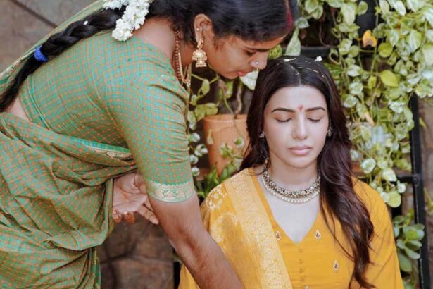 Samantha Ruth Prabhu takes part in the sacred Kalaa Aavarana ritual
