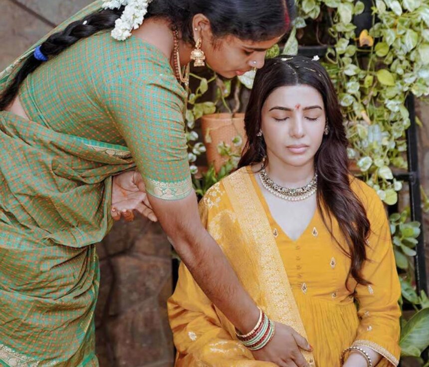 Samantha Ruth Prabhu takes part in the sacred Kalaa Aavarana ritual