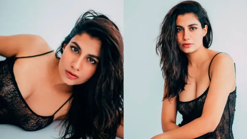 hunterfly Shreya Dhanwanthary The Family Man actress Shreya Dhanwanthary in black lace studio look