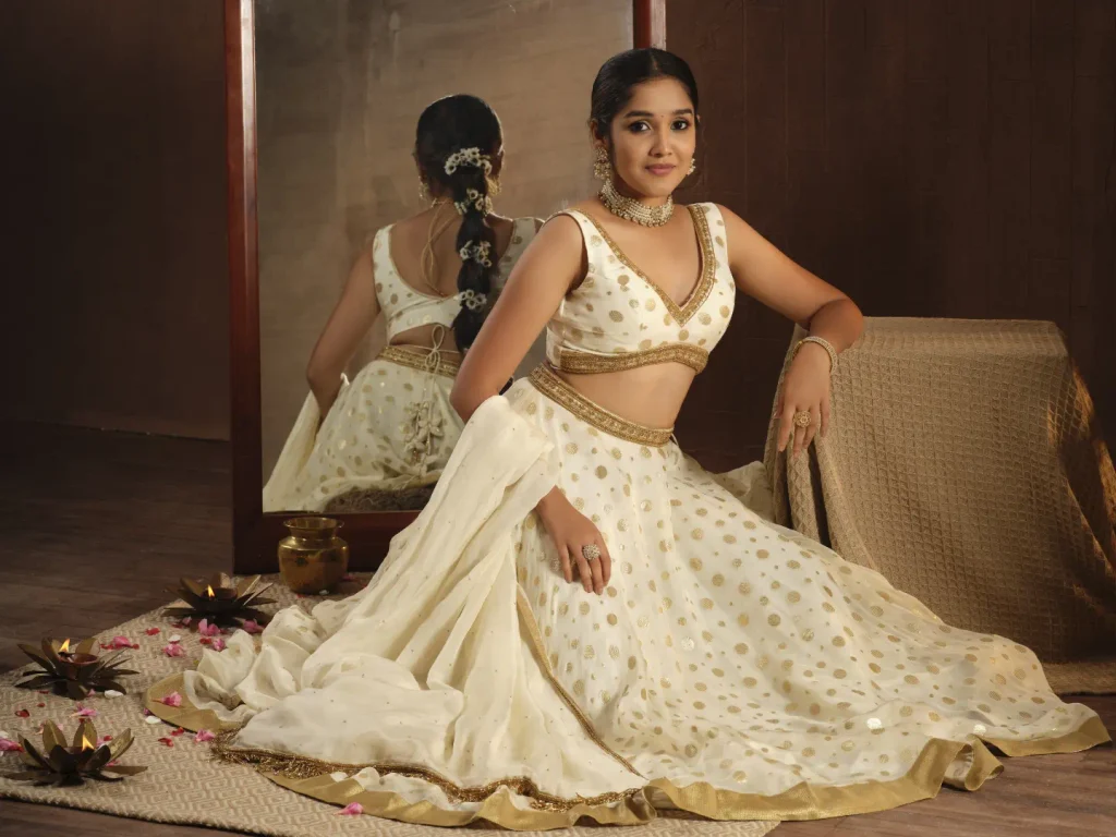 A White and Gold Look for Diwali