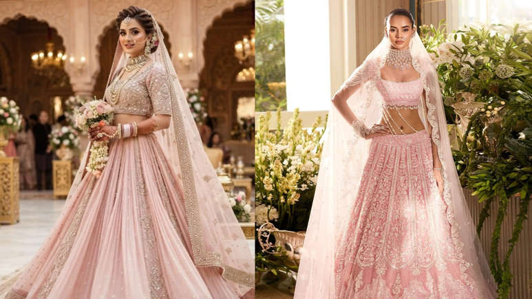 Hunterfly lehenga colours 2 3. Blush Pink for a Soft Romantic Finish