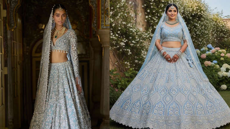 Hunterfly lehenga colours 4 4. Ice Blue for a Fresh, Modern Look