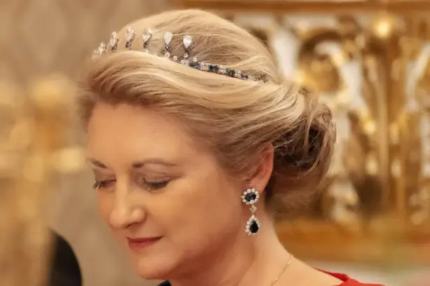 hunterfly 026 10 03 132038 Grand Duchess Stéphanie wearing the Grand Duchess Joséphine-Charlotte tiara at a Luxembourg state banquet
