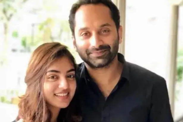 Fahadh Faasil and Nazriya Nazim in a candid celebrity moment