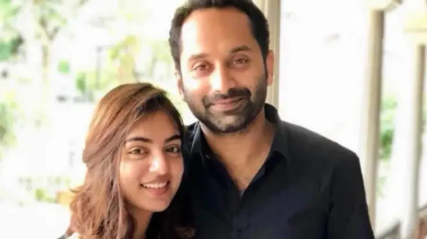Fahadh Faasil and Nazriya Nazim in a candid celebrity moment