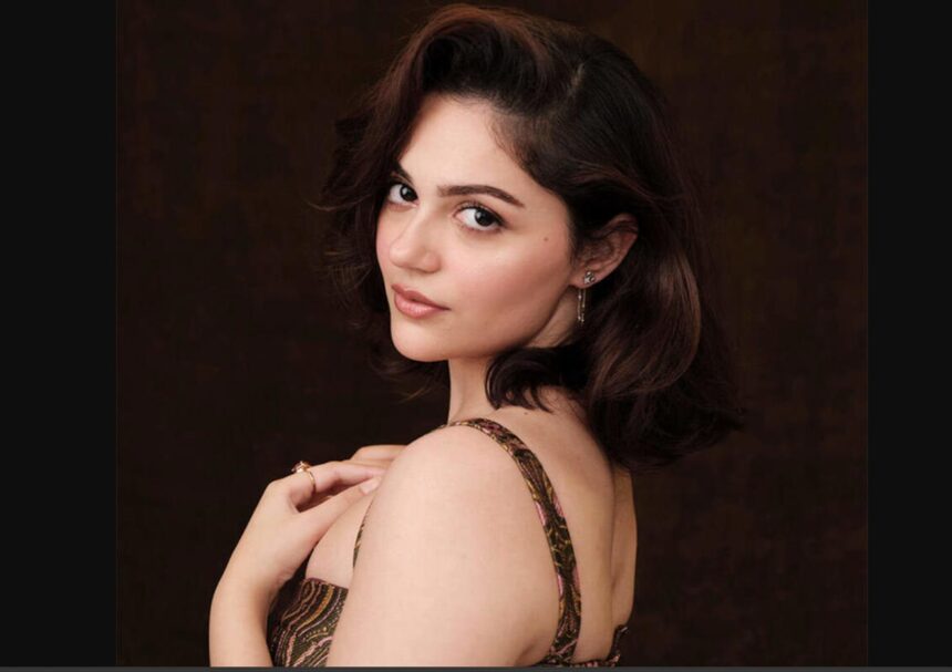 Aneet Padda in a vintage-inspired rustic gold outfit