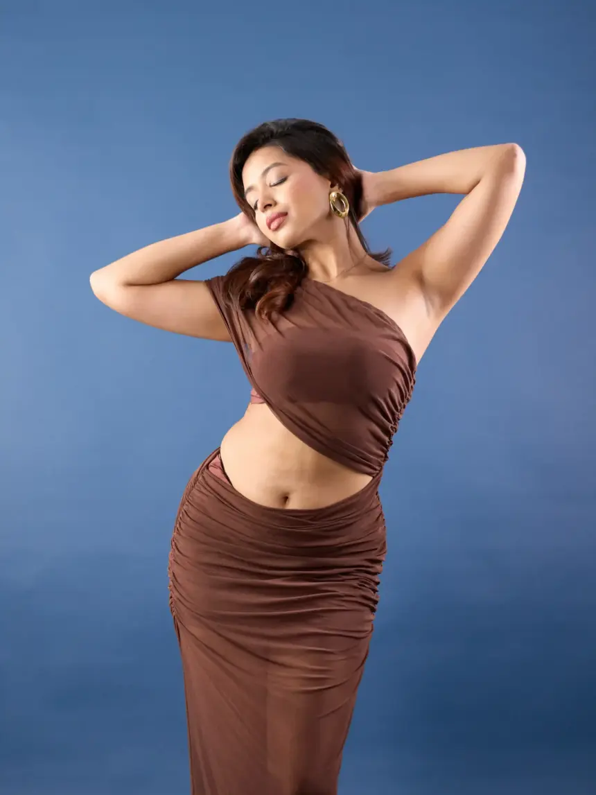 Rittika Chakraborty Styles a Brown Co-ord Set in Hyderabad Shoot