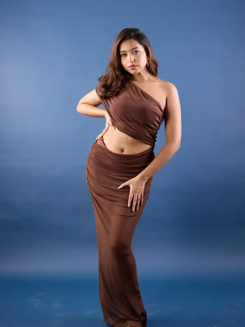 Rittika Chakraborty Styles a Brown Co-ord Set in Hyderabad Shoot