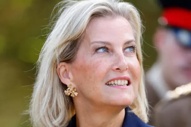 Duchess Sophie wearing a navy Alexander McQueen blazer at REME Memorial Day